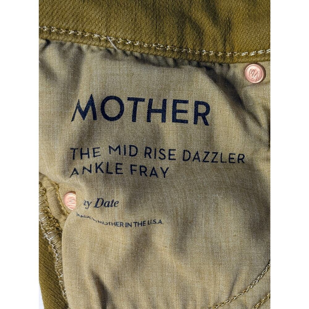 MOTHER Mid Rise Dazzler Ankle Fray Jeans 26 Tapenade Play Date Brown Crop Flare - Picture 2 of 14